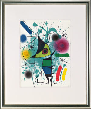 Joan Miro, O.T. (Motiv: Vogel), 1972 | Farblithographie, WVZ 867 | Gerahmt 50 x 40 cm, Zertifikat