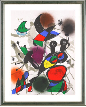 Joan Miro, O.T. (Motiv Libelle), 1977 | Original Farblithographie, Mourlot 1114 | Gerahmt, Zertifikat | Werkverzeichnis-Auszug