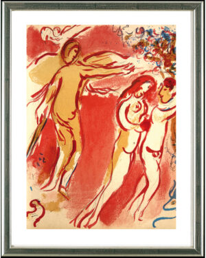 Marc Chagall, Adam und Eva, 1960 | Mourlot 237. Original-Farblithographie, Bibel II | Gerahmt, Zertifikat