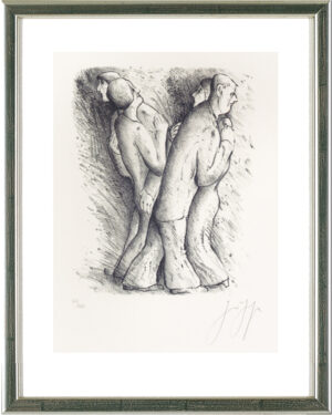 Günter Grass, Zwei tanzende Paare| Originalgrafik, 2002, signiert | gerahmt 50 x 40 cm