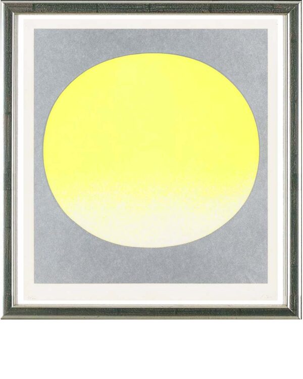 Rupprecht Geiger, gelb auf silber, Original Grafik signiert, 1968